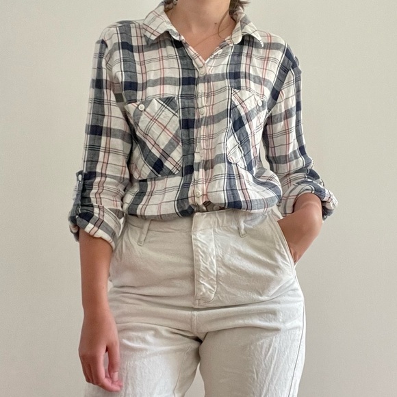 SANCTUARY ANTHROPOLOGIE PLAID BUTTON FRONT SHIRT - XS - Picture 2 of 10